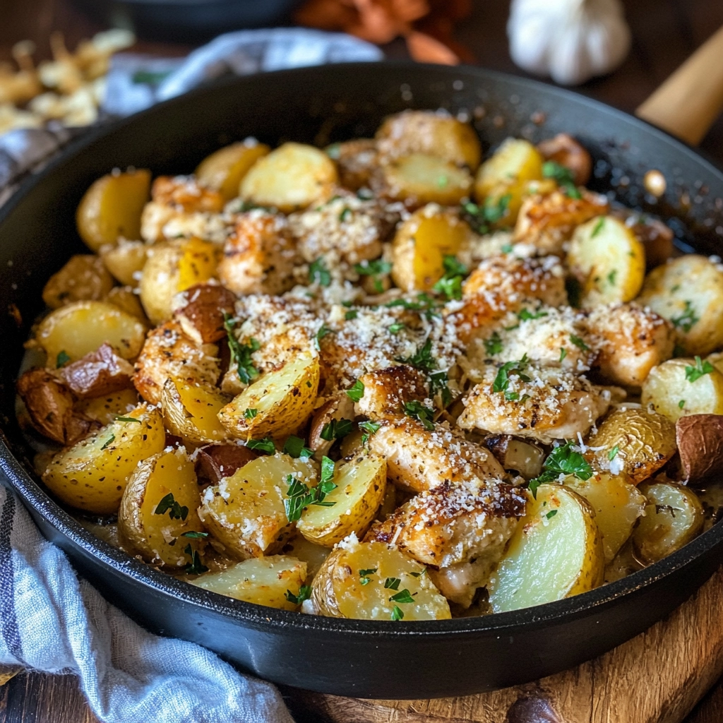 Garlic Parmesan Chicken and Potatoes Recipe