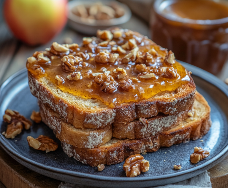 Apple Butter Toast with Walnuts