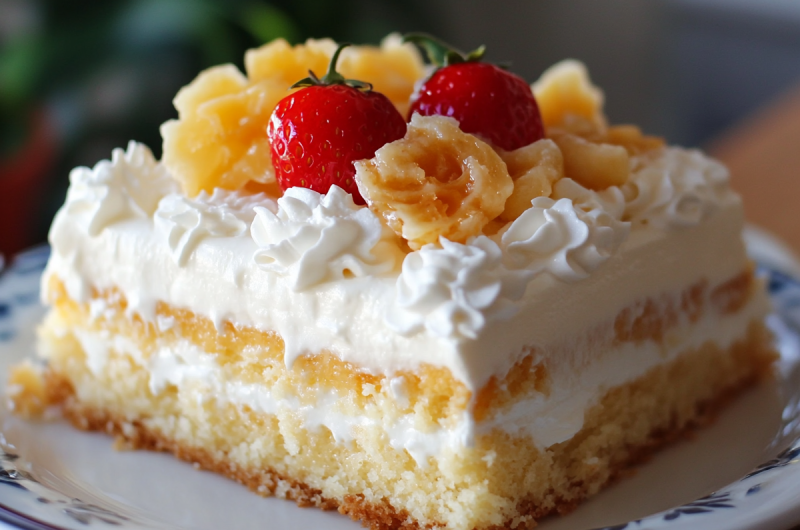 Easy Hawaiian Cake with Whipped Cream Recipe