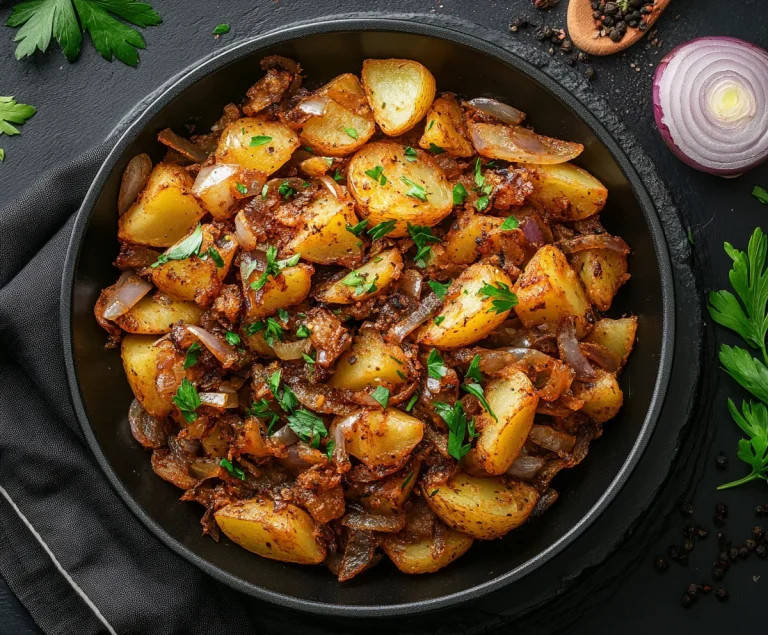 pan fried potatoes and onions