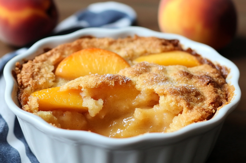 Easy 3 Ingredient Peach Cobbler Recipe