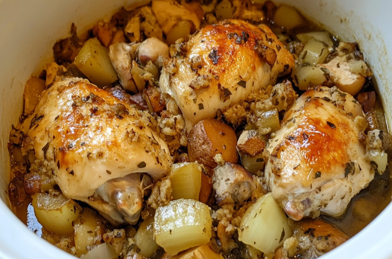 Slow Cooker Chicken and Stuffing Recipe