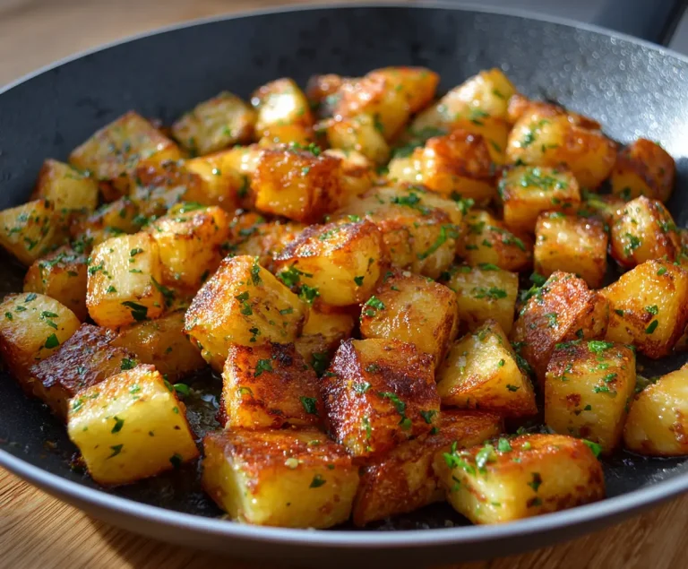 Pan fried diced potatoes