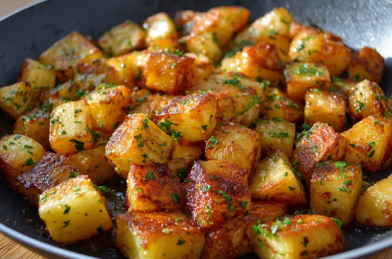 Pan fried diced potatoes recipe
