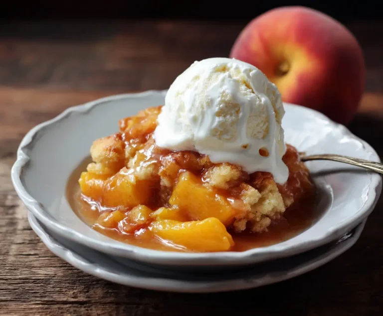 Three ingredient peach cobbler