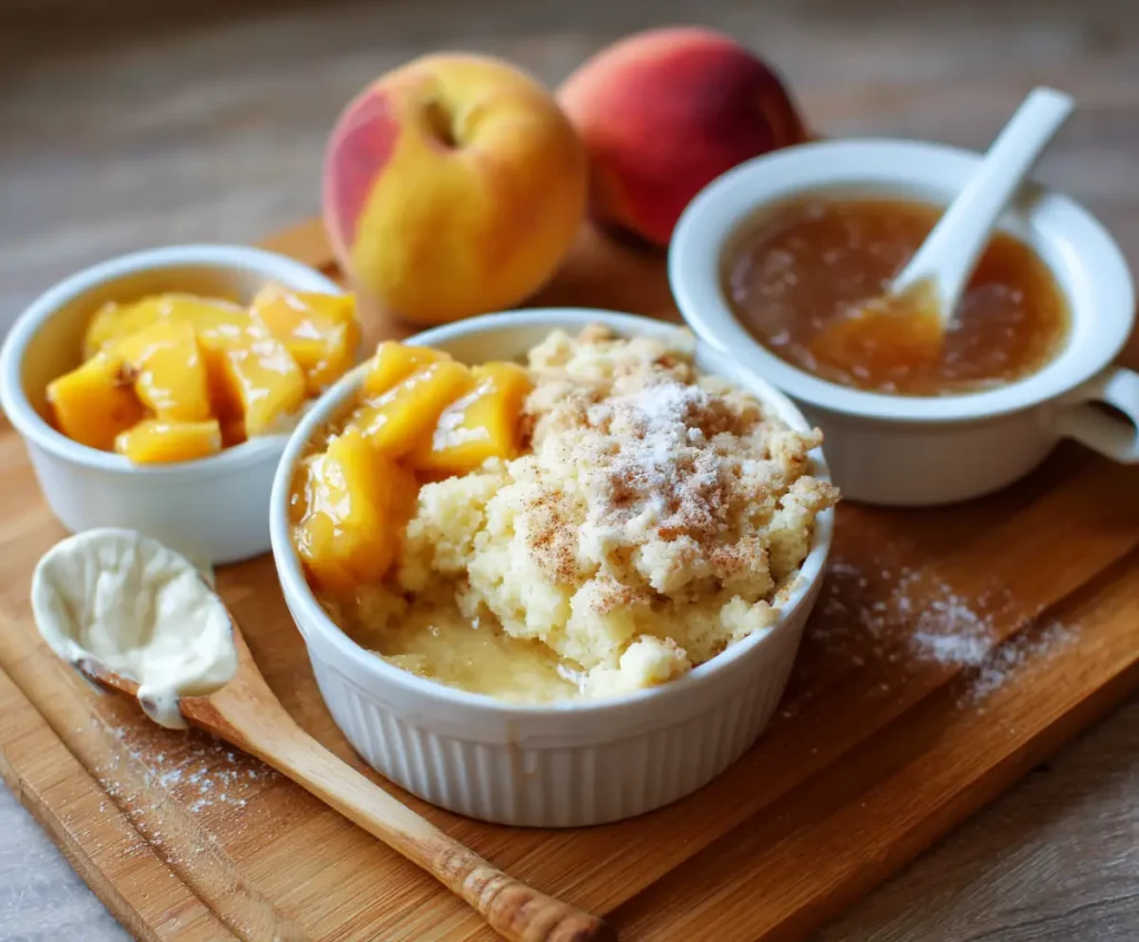 Three ingredient peach cobbler