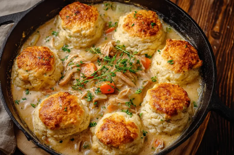 Chicken and dumplings with biscuits recipe