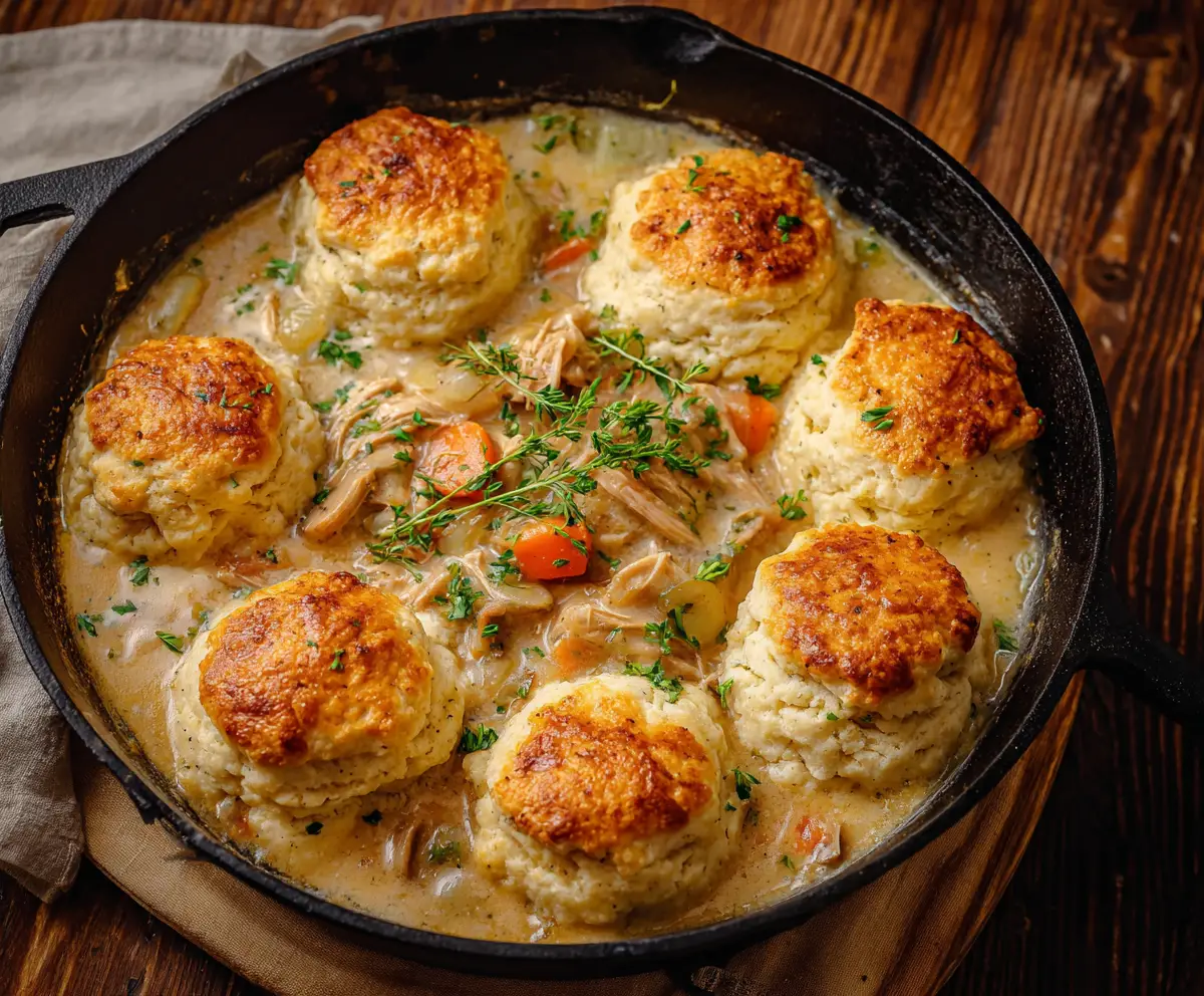 chicken and dumplings with biscuits