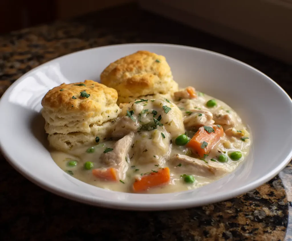 chicken and dumplings with biscuits