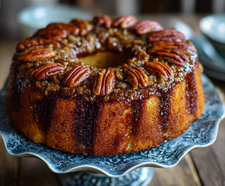 easy pecan upside down bundt cake