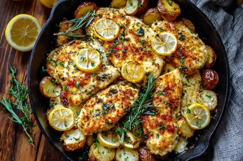 Parmesan chicken and potatoes recipe